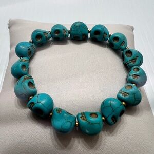 Turquoise Skull Bead Bracelet